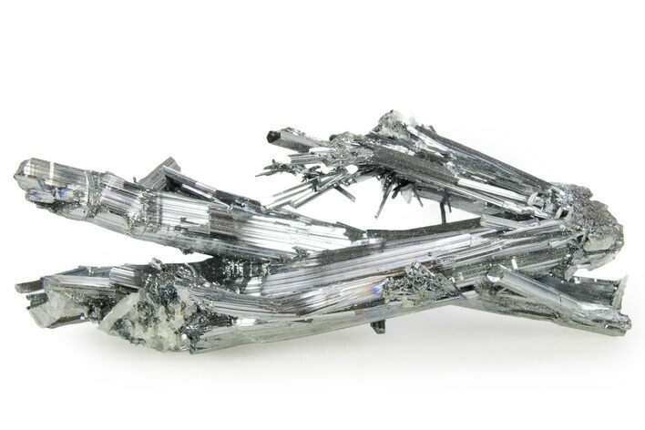 Very Lustrous Metallic Stibnite Crystals - Jiangxi, China #365311